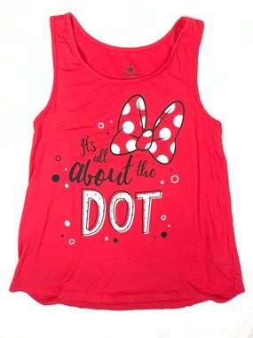 Disney Parks Minnie Mouse Red Tank Top Shirt Adult Size S Disney